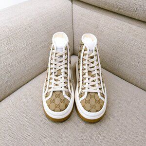 GUCCI Old Flower High Top Sneakers
